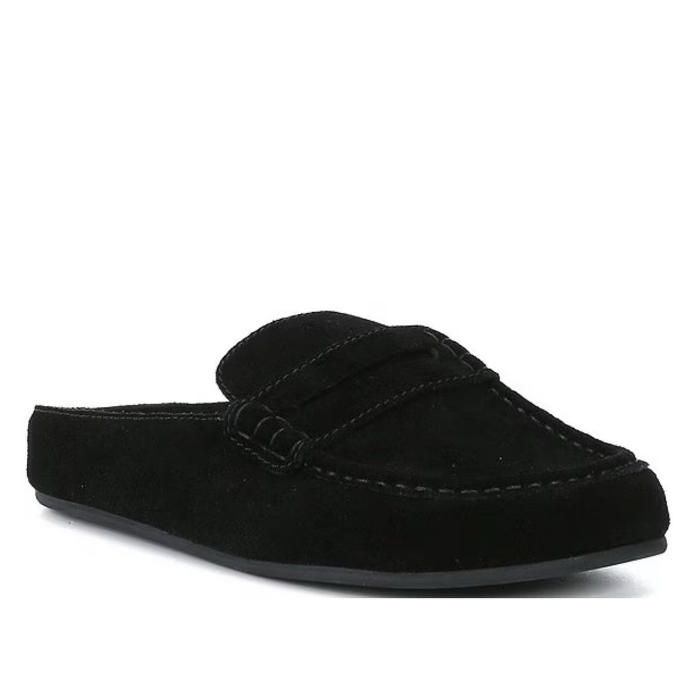 Jeffrey Campbell Loafer Mules Womens 8.5 Black Suede Penny Slip On Shoes